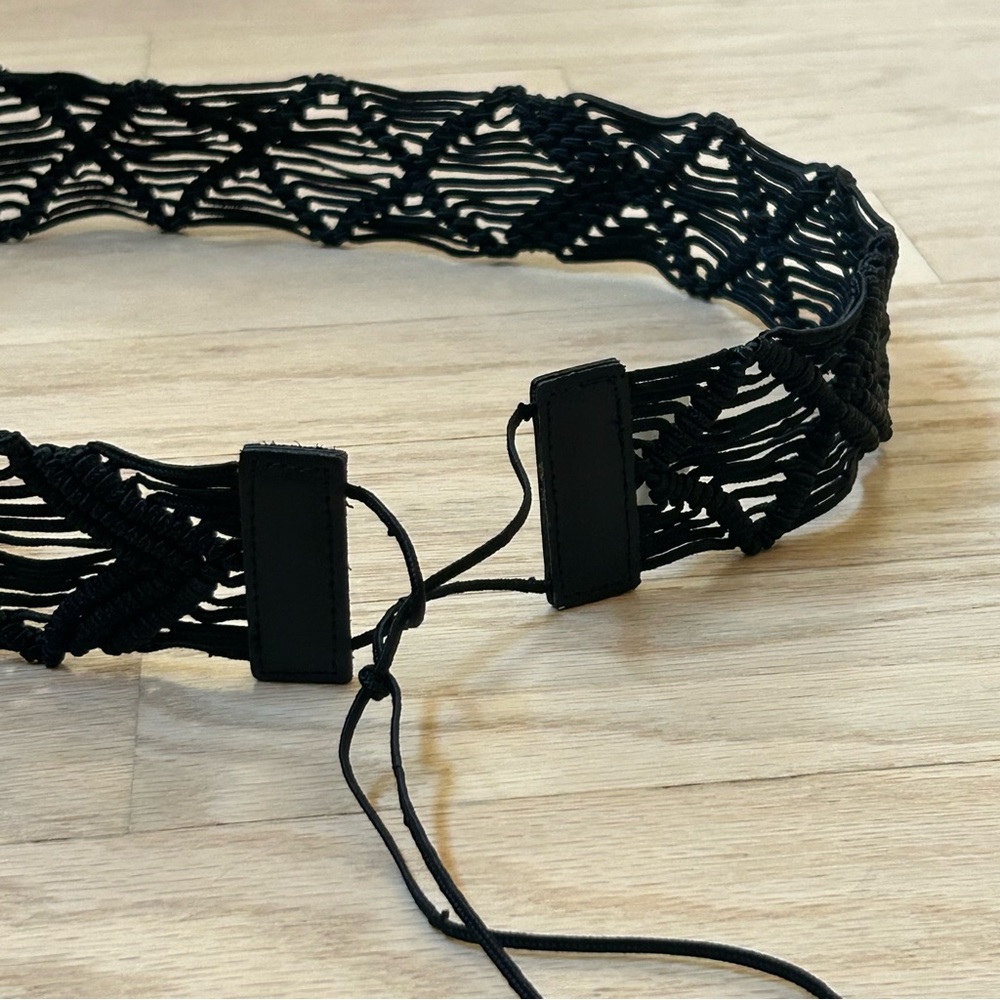 J. Crew Black Woven Cord  Belt